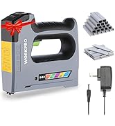 WORKPRO 5 in 1 Cordless Staple Gun, 3.6V Rechargeable Electric Stapler with 2000 Staples and Nail...
