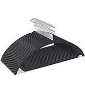 TIMMY Plastic Hangers 50pack No Shoulder Bump Suit Hangers - Chrome Hooks,Non Slip Space Saving C...