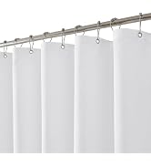 eachope Waterproof Fabric Shower Curtain Liner with 3 Heavy-Duty Magnets - Washable White Shower ...