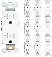10 Pack 20A Decorator Wall Receptacle Outlet, Residential and Commercial Use, Tamper-Resistant St...