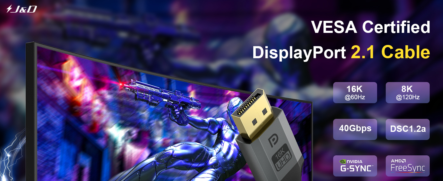 displayport cable, display port cable, dp cable, displayport cable 2.1