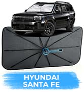 Car Windshield Sun Shade for Hyundai Santa Fe 2019-2026 –[Reflective Coated Fabric] Sunshade Umbr...
