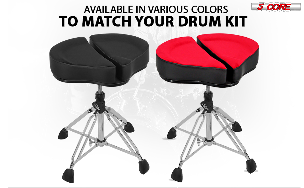 5Core Drum Throne Sponge Padded Guitar Stool Drummer Seat for Adults &amp;amp;amp;amp; Kids