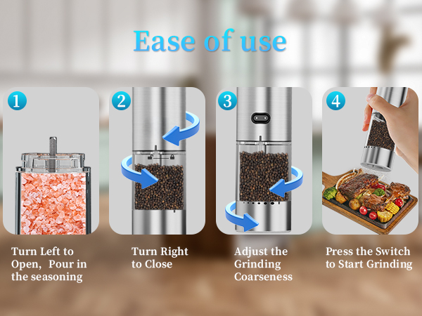 electric salt and pepper grinder set rechargeable salt and pepper grinder set electric