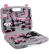 KingTool 149-Piece Pink Tool Kit - Basic Home Repair Tool Set, Small Tool Kit with Plastic Toolbo...