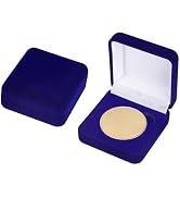 AHANDMAKER 2 Pcs Single Challenge Coin Display Case Military Coin Holder Display Blue Square Velv...