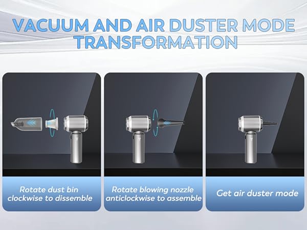 KedeeSparkle Mini Car Vacuum Cleaner, 4 in 1 Cordless Vacuum Cleaner