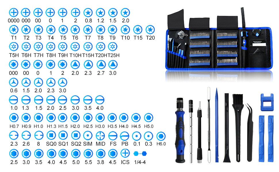 142pcs steel magnetic bits, screwdriver handle