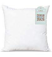 Pillowflex Premium Polyester Pillow Insert - 26"x26" Pillow Form - Machine Washable, Soft Standar...