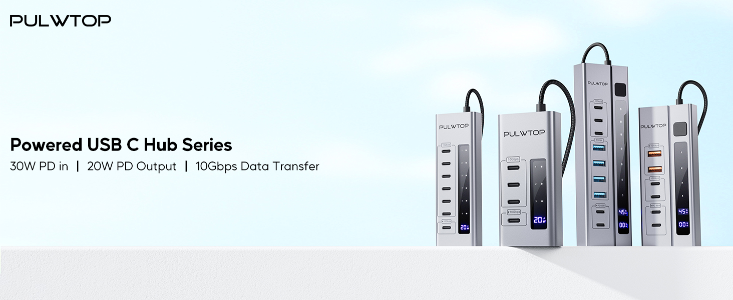 Powered USB C Hub,4 in 1 USB C Hub