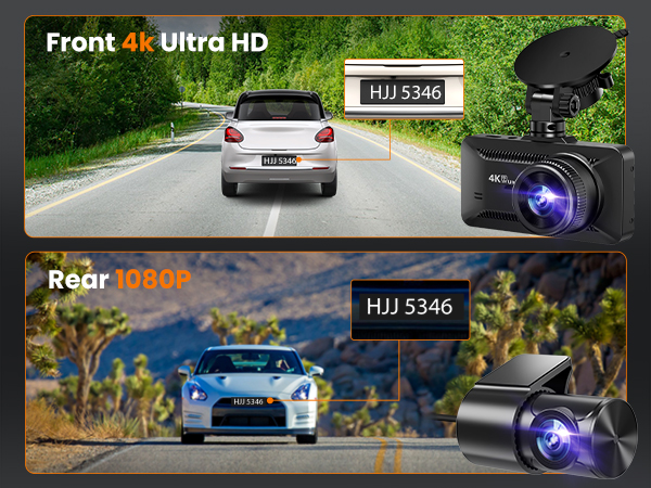 4K dash cam front and rear