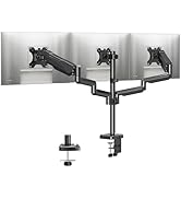 MOUNTUP Triple Monitor Mount, 3 Monitor Desk Stand for Up to 27 Inch Screens, Heavy-Duty Triple M...
