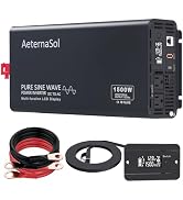 AeternaSol Pure Sine Wave Inverter 1500 Watt Inverter 12V DC to 110V-120V AC Converter for Vehicl...