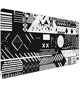 Game Skin Mouse Pad, Esports, Rubber, Anti-Skid, Office Desk Pad, 35.4 x 15.7 inches, Black and W...