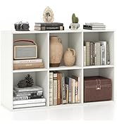 Giantex 6-Cube Bookcase, 3-Tier Cubby Bookshelf, Horizontal Vertical Display Rack with Anti-Tippi...