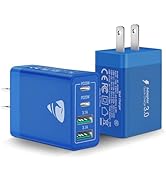 [2-Pack] USB C Wall Charger, 40W Fast USB C Charger Block, 4-Port PD + QC Wall Plug Multiport Typ...