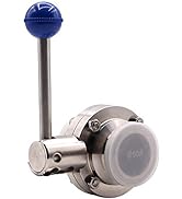 DERNORD Sanitary Butterfly Valve with Pull Handle Stainless Steel 304 Tri Clamp Clover (1.5" Tube...