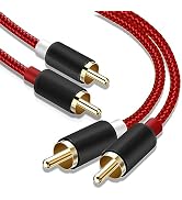 Goalfish RCA Cable, 2-Male to 2-Male RCA Audio Cord Stereo Subwoofer Cable [2Pack, Hi-Fi Sound, S...