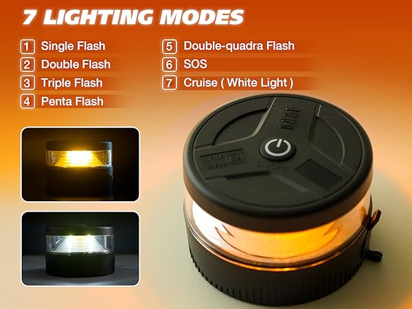 construction hazard lighting magnet night portable security rotating tow