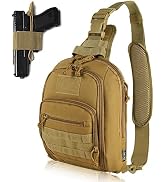 DBTAC Tactical Sling Bag Compact Chest Pack Small, Full Size Concealed Carry Shoulder Bag for Ran...