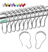 Eazzier Bath Shower Curtain Rings, Rust-Resistant Metal Shower Hooks, Shower Rings for Curtain Ro...