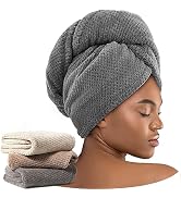 Umisleep 3 Pack Microfiber Hair Towel Wrap for Curly Hair, Super Absorbent Hair Drying Towel for ...