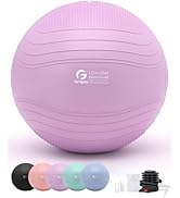 Gruper Yoga Ball, Extra Thick Exercise Ball for Workout Pregnancy Stability - 4 Sizes Anti Burst ...