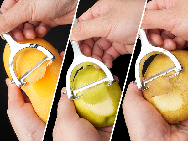 Versatile Peeling Capability Effortless Peeling: MAD SHARK Y-Peeler for Fruits &amp; Veggies
