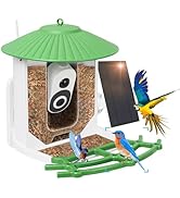 Cubetoou Smart Bird Feeder with Camera Solar Powered, Squirrel Proof Bird Feeders, Live View, AI ...