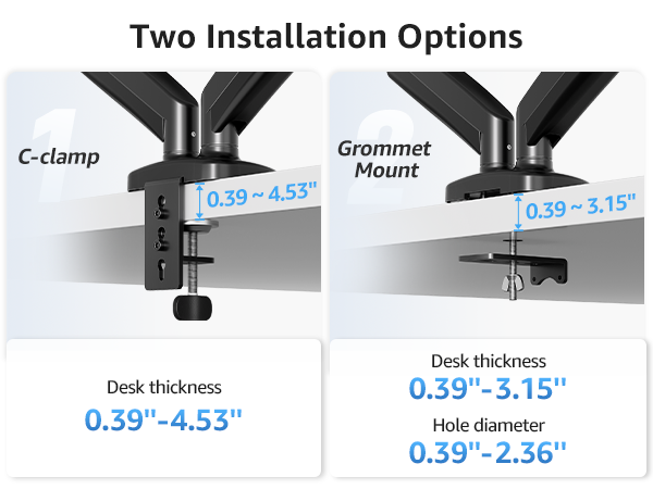 dual monitor desk mount