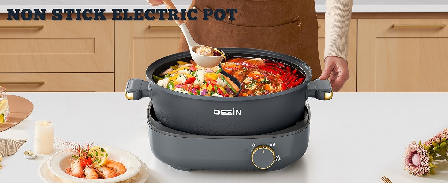 Dezin Hot Pot Electric with Divider