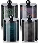 XIPENGKEJI 4 Pack Qtip Holder,Canister Apothecary Jar Set, Bathroom Jars with Lids Set for Cotton...