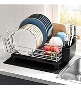 JASIWAY Stainless Steel Dish Drainers Drying Rack for Kitchen Counter with Drainboard, Rust Proof...