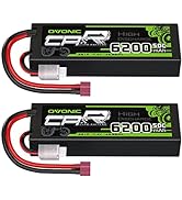 Ovonic 2S Lipo Battery 50C 6200mAh 7.4V Lipo Battery with Dean-Style T Connector for 1/8 1/10 RC ...