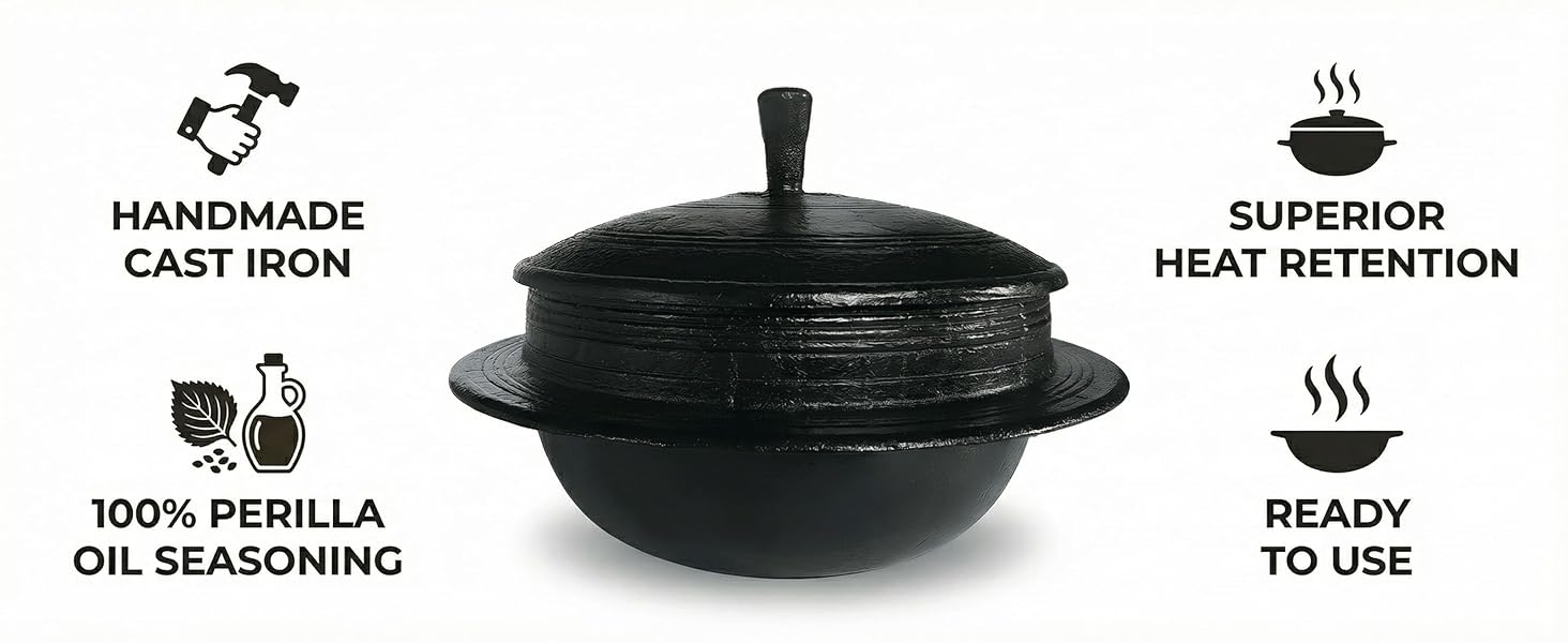 gamasot korean pot cast iron pot cauldron dutch oven ramen pot