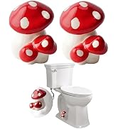 WANSHUNLMI Mushroom Toilet Floor Bolt Caps, Ceramic Toilet Mounting Parts Toilet Bolt Covers Cute...