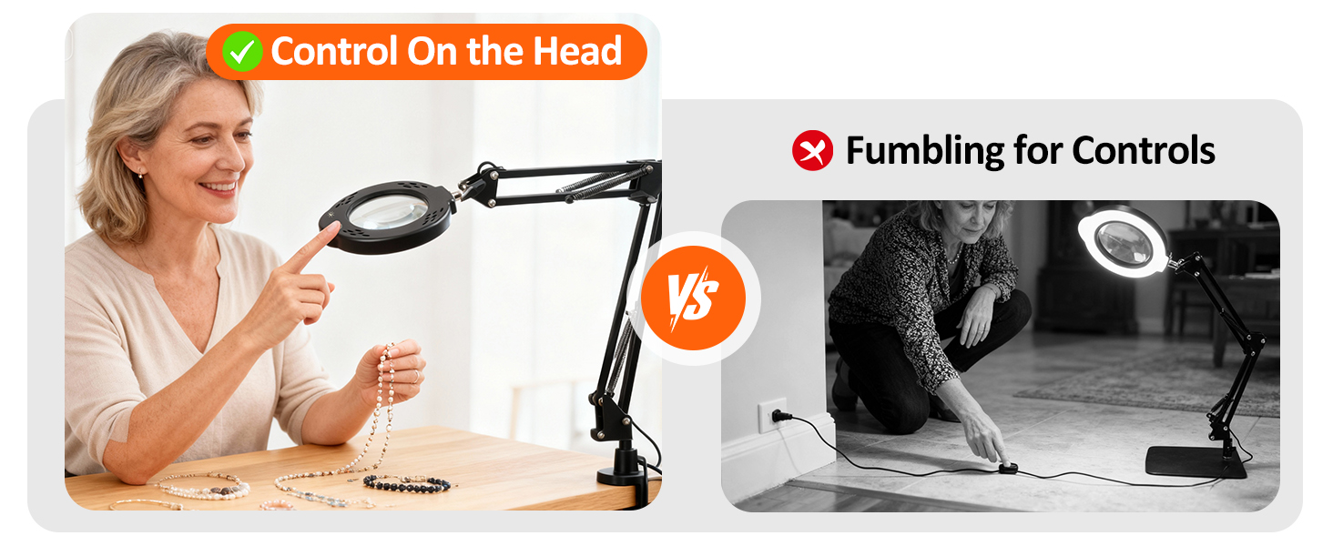 Large Magnifying Glass with Light and Stand, Lighted Magnifier