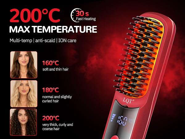 LQT Cordless Hair Straightener Brush