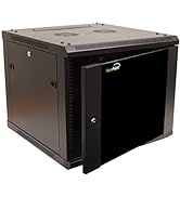 NavePoint 9U Wall Mount Network Server 19 Inch IT Cabinet Rack Enclosure Glass Door Lock