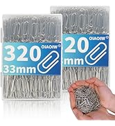 Paper Clip 640 Pack Paper Clips Medium 1.3 Inch (33mm) PaperClips Silver 2 Boxes of 320 PCS Each ...