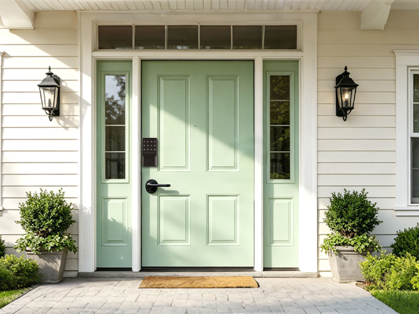 The light green door