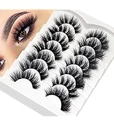 Losha False Lashes Super Fluffy Faux Mink Eyelashes Dramatic Long and Full Fake Eyelashes 7 Pairs...