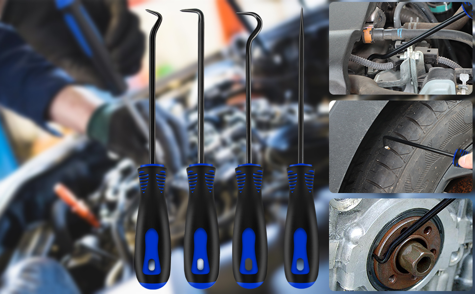 17 Pcs Hook and Pick Tool Set with Scraper Auto Clip Removal Plier Fastener Remover