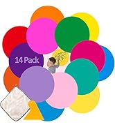 Daily Treasures 14pcs Reusable Dry Erase Circles, Colorful Dry Erase Dots 12 Colors Removable Vin...