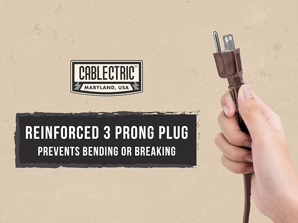 Cablectric_Brown Extension Cord 16 Gauge Cord