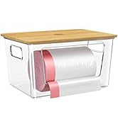 iEGrow Trash Bags Holder,Stackable Trash Bag Dispenser with Bamboo Lid –Extra Large Garbage Bag H...