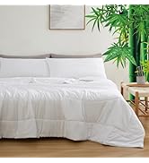 Zaizaihome Natural Cooling Bamboo Viscose Comforter Set King Size 3 Pieces, Soft Breathable Moist...