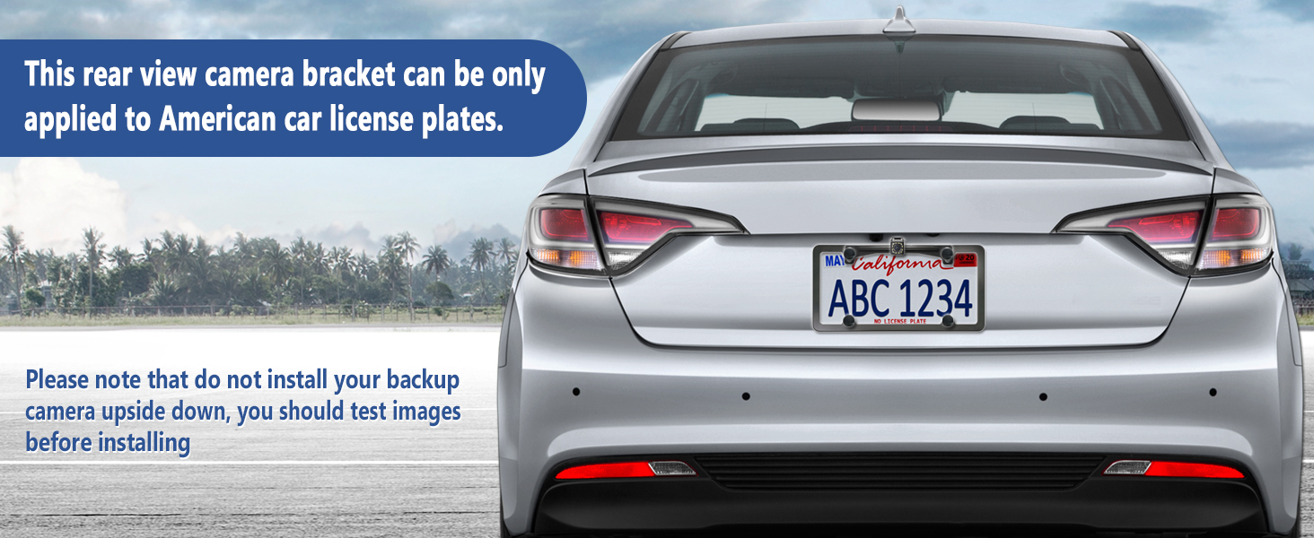 backup camera bracket back up license plate mount rear holder frame black aluminum car tag view