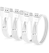 4Pack for Apple USB A to USB-C Charge Cable, 3A Fast Type C Car Charger Cord for iPhone 16 15 Pro...