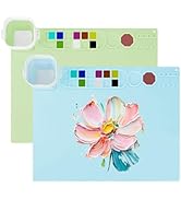 MEKOTRIN Silicone Art Mat for Crafts, 2PCS 20" x 16" Paint Stations with Detachable Cleaning Cup ...